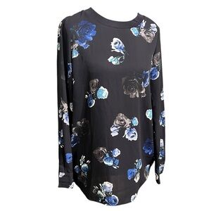 Thakoon Black and Blue Floral Blouse XS